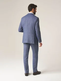 Skopes Blue Single Breasted Jude Tweed Tailored Fit Suit Jacket