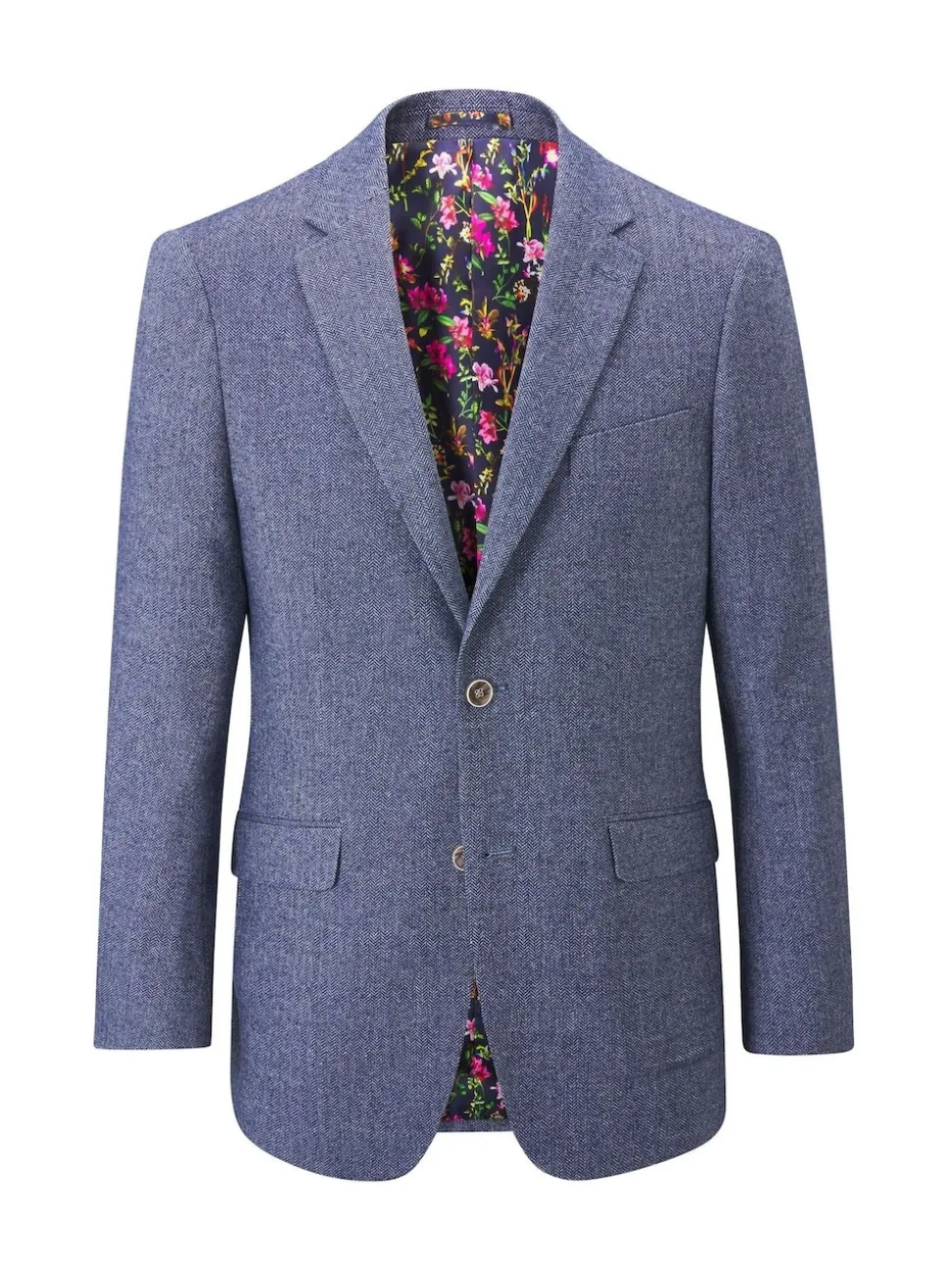 Skopes Blue Single Breasted Jude Tweed Tailored Fit Suit Jacket