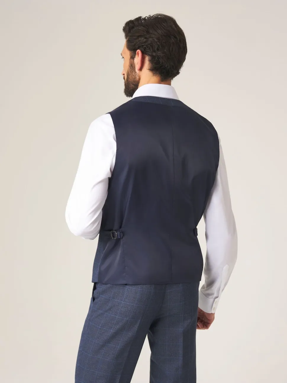 Skopes Blue Single Breasted Double Breasted Scoop Anello Suit Waistcoat