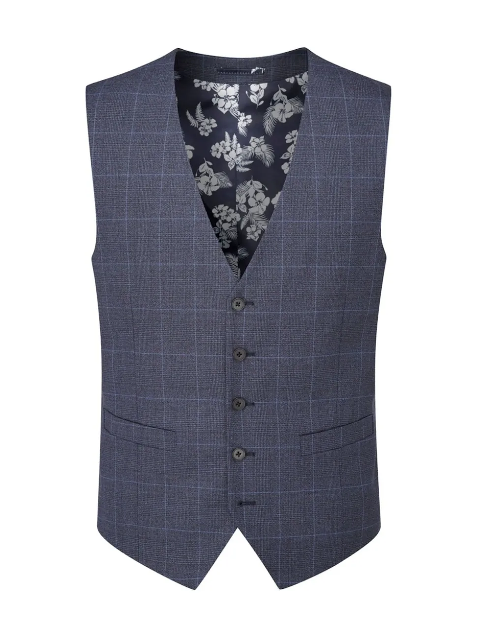 Skopes Blue Single Breasted Double Breasted Scoop Anello Suit Waistcoat