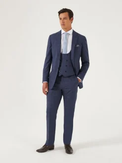 Skopes Blue Slim Fit Anello Check Suit Jacket