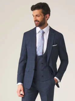 Skopes Blue Slim Fit Anello Check Suit Jacket