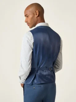 Skopes Blue Tailored Fit Remo Single Breasted Wool Rich Suit Waistcoat