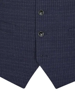 Skopes Blue Tailored Fit Hepworth Check Suit Waistcoat