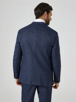 Skopes Blue Tailored Fit Woolf Check Suit: Jacket