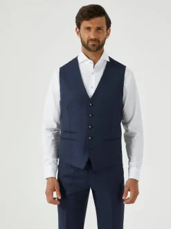 Skopes Blue Tailored Fit Wool Blend Joss Suit Waistcoat