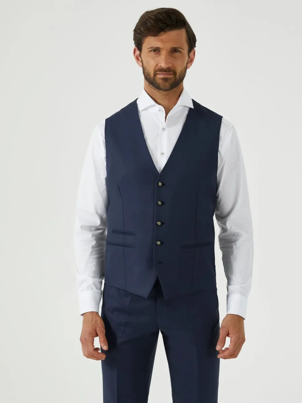Skopes Blue Tailored Fit Wool Blend Joss Suit Waistcoat