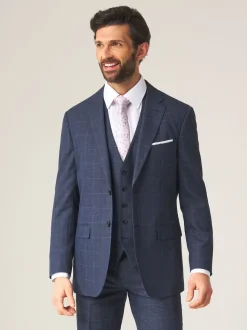 Skopes Blue Tailored Fit Anello Check Suit Jacket