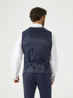 Skopes Blue Tailored Fit Ultimate Comfort Fenton Check Suit Waistcoat