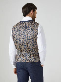 Skopes Blue Woolf Check Tailored Fit Suit Waistcoat