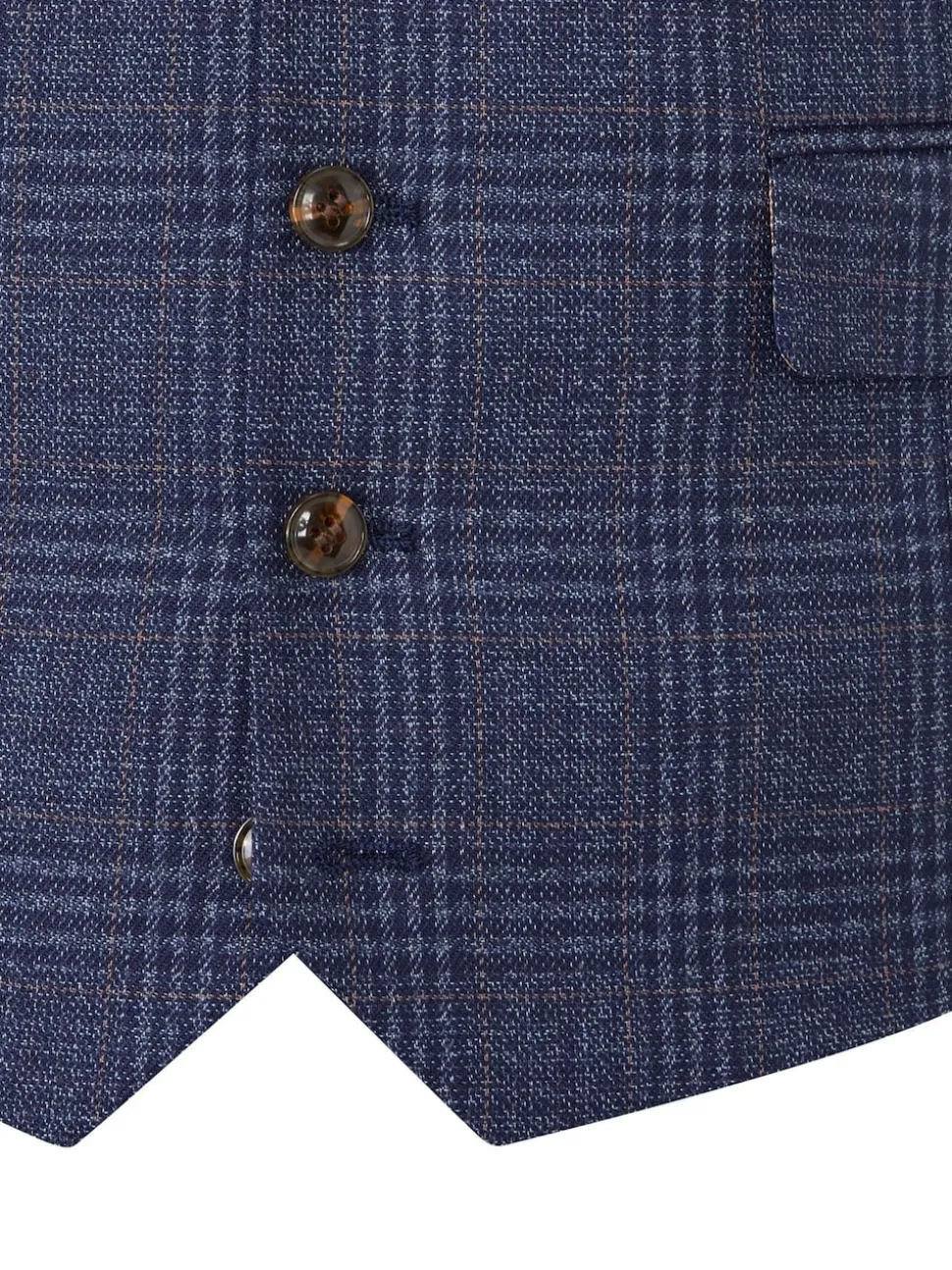Skopes Blue Woolf Check Tailored Fit Suit Waistcoat