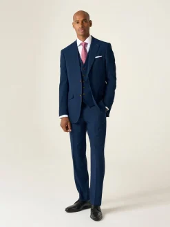 Skopes Blue Wright Tailored Fit Single Breasted Pinstripe Suit Waistcoat