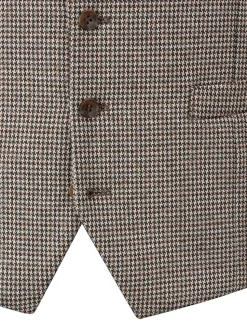 Skopes Brown Cannon Houndstooth Suit Waistcoat