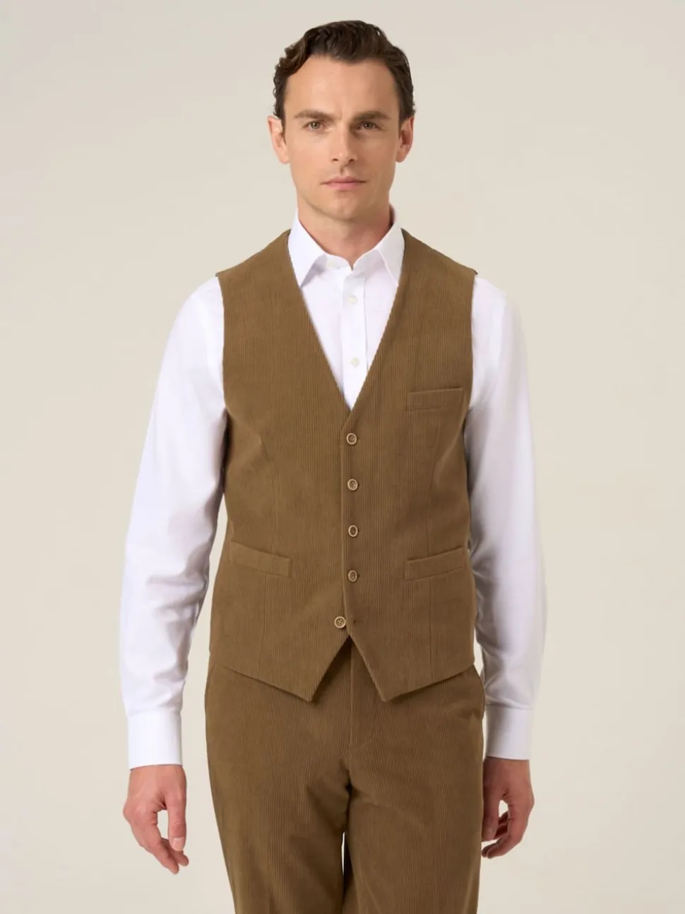 Skopes Brown Dorsey Suit Corduroy Waistcoat