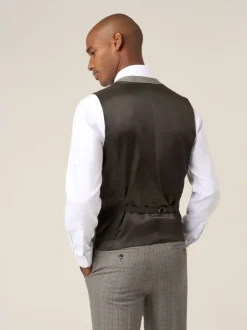 Skopes Brown Haley Check Suit Waistcoat