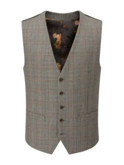 Skopes Brown Haley Check Suit Waistcoat