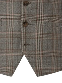 Skopes Brown Haley Check Suit Waistcoat
