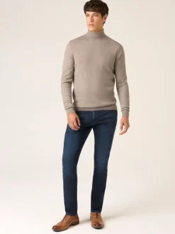 Skopes Brown Russ Merino Blend Roll Neck Sweater