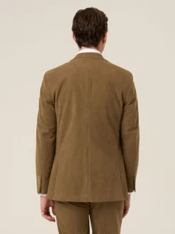 Skopes Brown Single Breasted Dorsey Suit Tailored Fit Double Breasted Corduroy Jacket