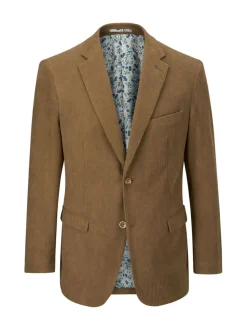 Skopes Brown Single Breasted Dorsey Suit Tailored Fit Double Breasted Corduroy Jacket