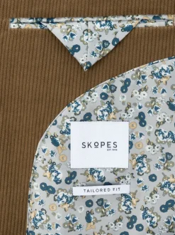 Skopes Brown Single Breasted Dorsey Suit Tailored Fit Double Breasted Corduroy Jacket