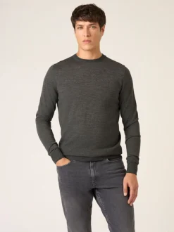 Skopes Charcoal Grey Alex Merino Blend Crewneck Sweater