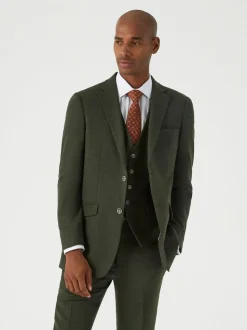 Skopes Dark Green Tailored Jude Tweed Tailored Fit Suit Jacket