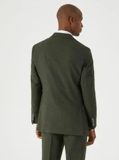 Skopes Dark Green Tailored Jude Tweed Tailored Fit Suit Jacket