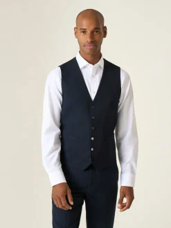 Skopes Dark Navy Blue Single Breasted Harcourt Single Breasted Tailored Fit Suit Waistcoat