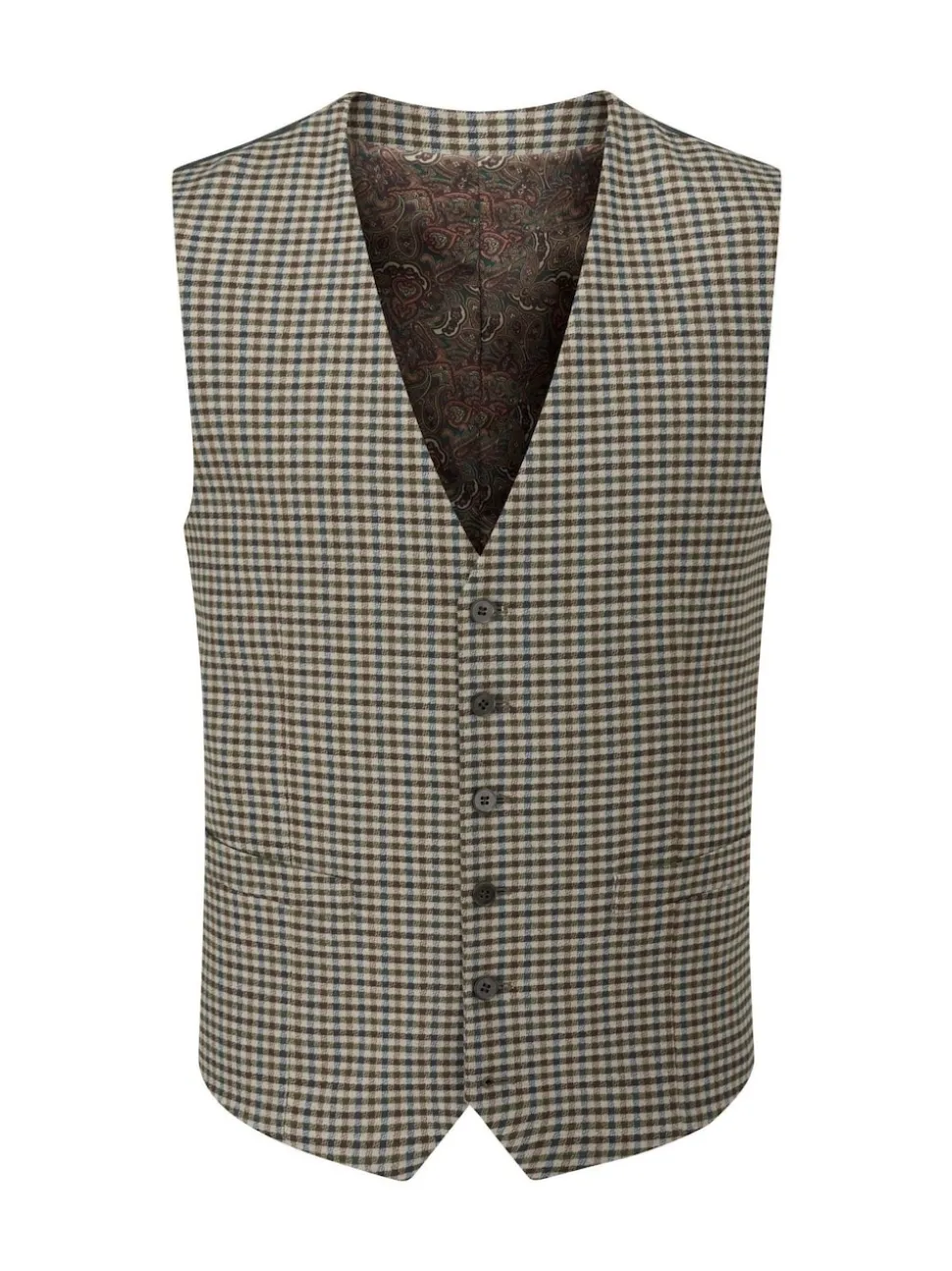 Skopes Green Boston Check Waistcoat