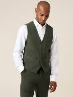 Skopes Green Dorsey Suit Corduroy Waistcoat