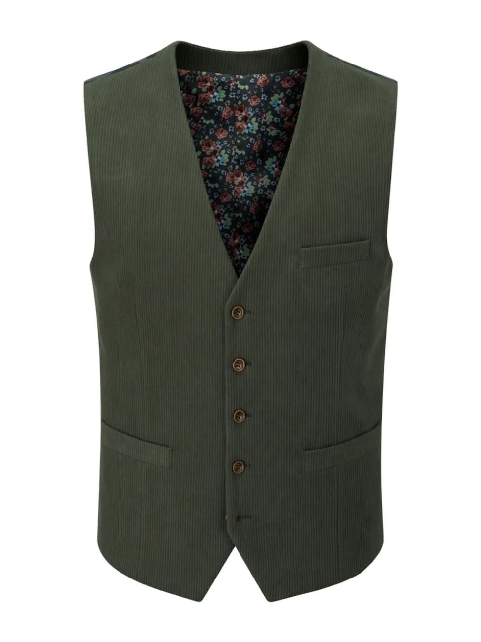 Skopes Green Dorsey Suit Corduroy Waistcoat