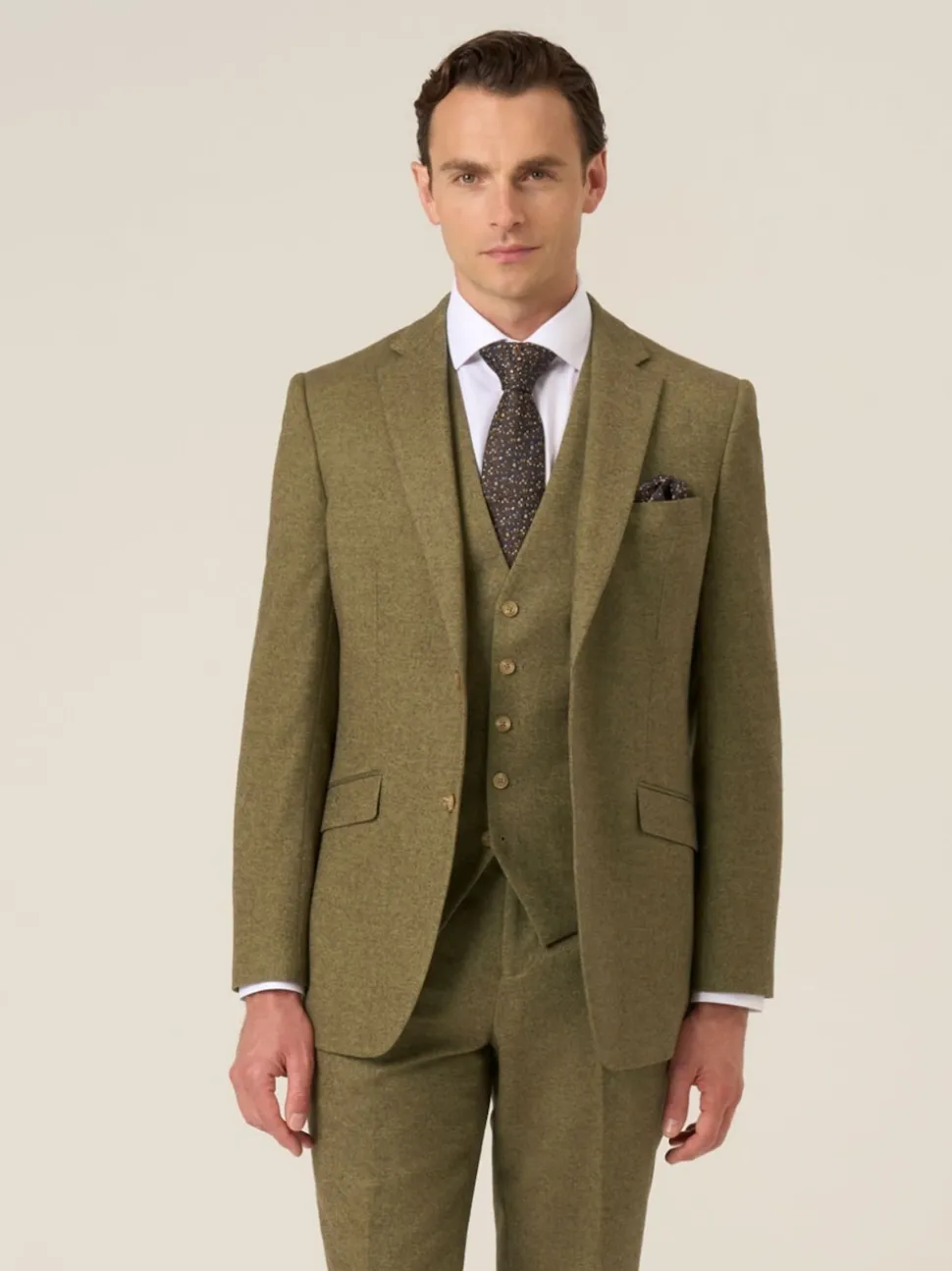 Skopes Green Fox Tailored Fit Textured Suit Jacket