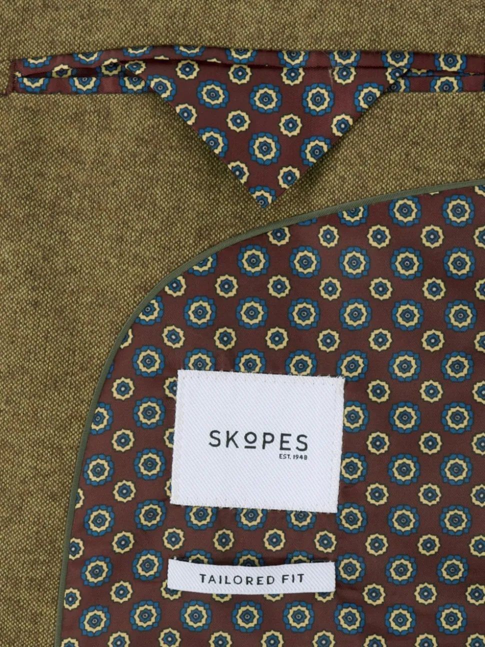 Skopes Green Fox Tailored Fit Textured Suit Jacket