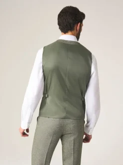 Skopes Green Jude Tweed Tailored Fit Suit Waistcoat
