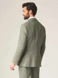 Skopes Green Single Breasted Jude Tweed Tailored Fit Suit Jacket