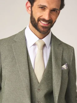 Skopes Green Single Breasted Jude Tweed Tailored Fit Suit Jacket