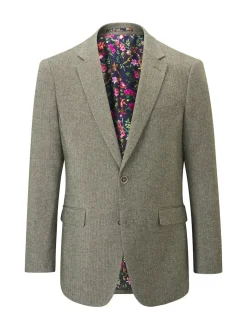 Skopes Green Single Breasted Jude Tweed Tailored Fit Suit Jacket