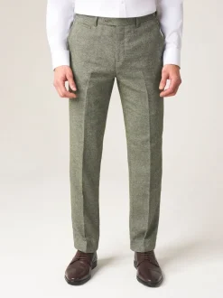Skopes Green Tailored Fit Jude Tweed Suit Trousers