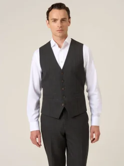 Skopes Grey Elijah Suit Check Waistcoat