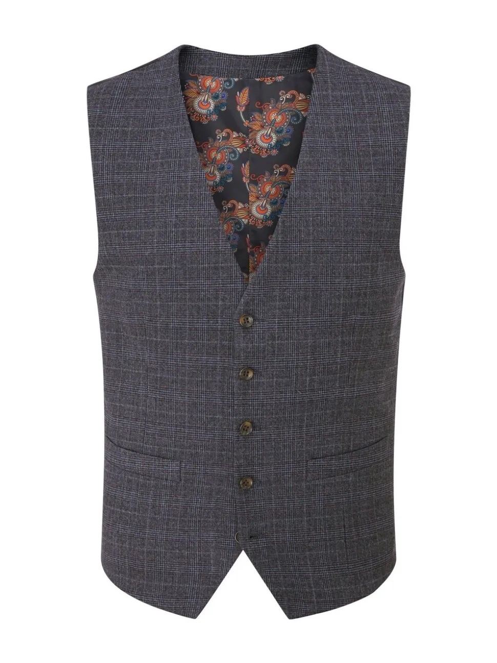 Skopes Grey Jacob Check Suit Waistcoat