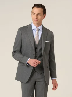 Skopes Grey Liston Tailored Fit Flannel Suit Jacket