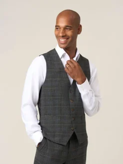 Skopes Grey Margrave Check Suit Waistcoat