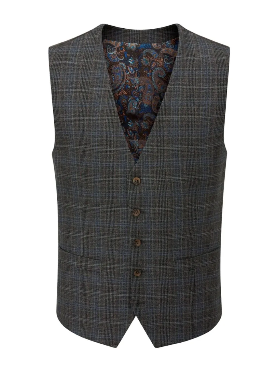 Skopes Grey Margrave Check Suit Waistcoat