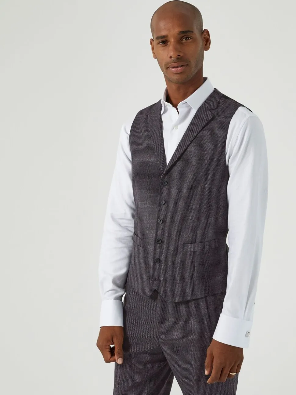 Skopes Grey Norris Check Single Breasted Suit Waistcoat