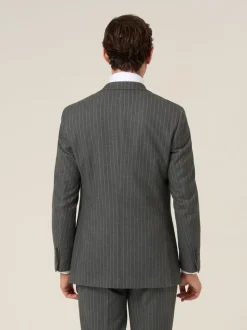 Skopes Grey Single Breasted Cassius Tailored Fit Stripe Suit Jacket