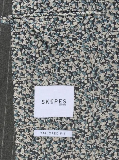 Skopes Grey Single Breasted Cassius Tailored Fit Stripe Suit Jacket