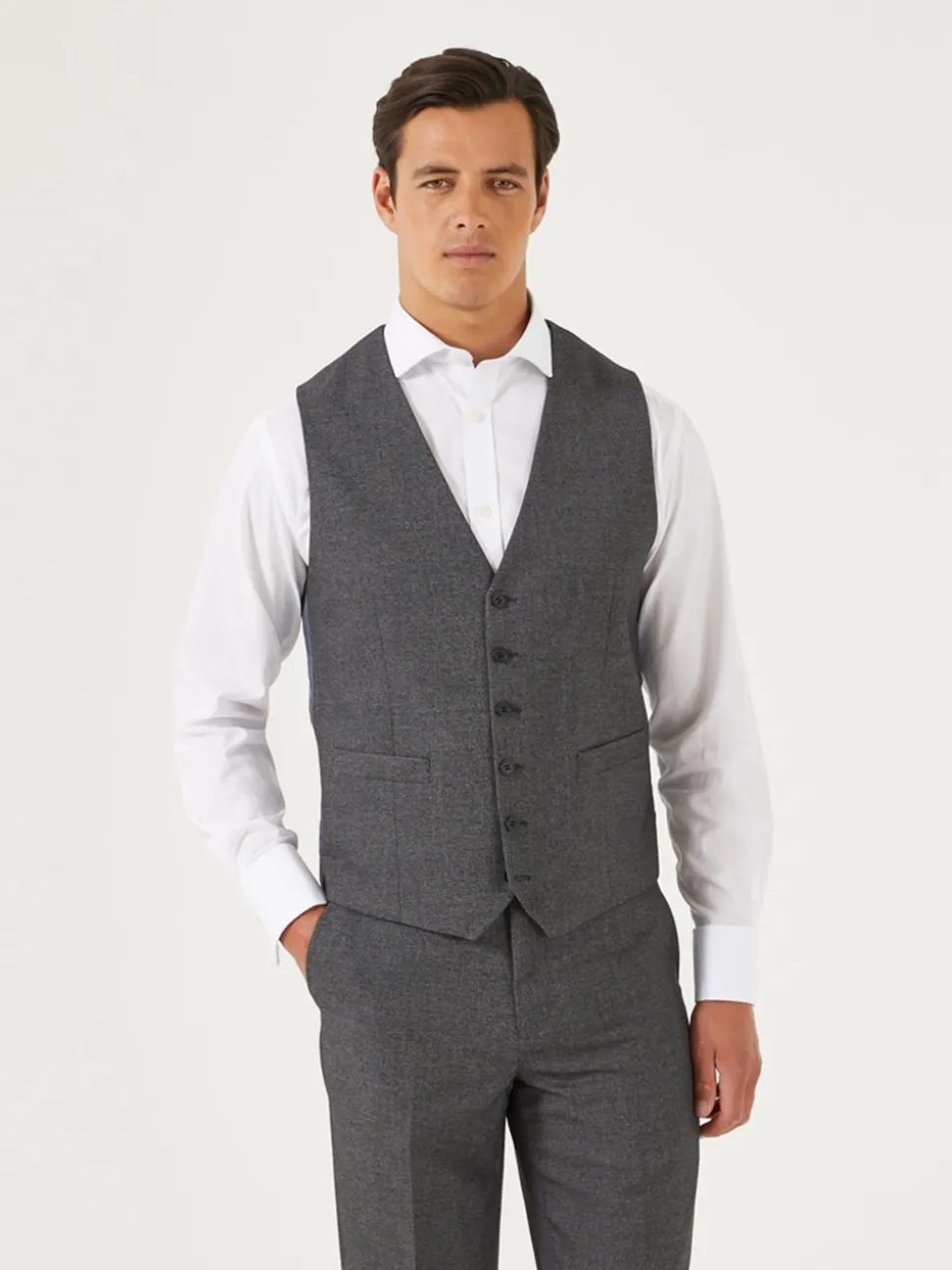 Skopes Grey Single Breasted Harcourt Single Breasted Tailored Fit Suit Waistcoat