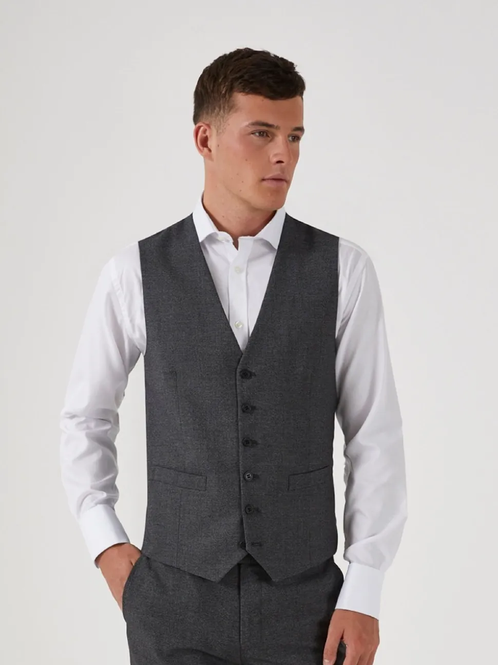 Skopes Grey Single Breasted Harcourt Single Breasted Tailored Fit Suit Waistcoat