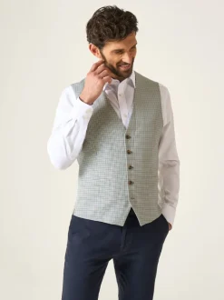 Skopes Grey Skopes Tailored Fit Puppytooth Check Carter Waistcoat